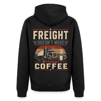 Chauffeur de camion Café Caféine - Veste à capuche bio Premium Unisexe - noir - Dos - Nico (187cm)