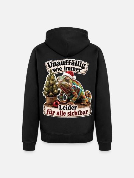 Chamäleon mit missglückter Tarnmission - Unisex Premium Bio Zip Hoodie - Schwarz