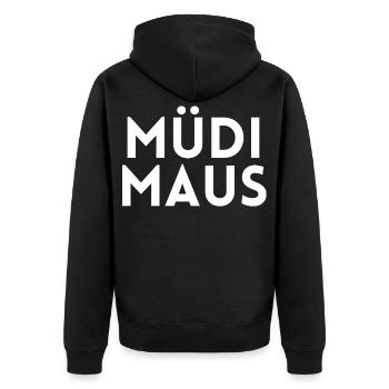 Fatigué Fatigué Fatigué - Veste à capuche bio Premium Unisexe - noir - Dos - Nico (187cm)