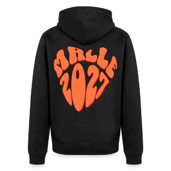 Malle 2027 - Unisex Premium Organic Zip Hoodie - black - Back - Nico (187cm)