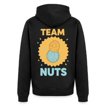 Geschlechterenthüllung Babyparty Team Junge Team Blaues Team - Unisex Premium Bio Zip Hoodie - Schwarz - Hinten - Nico (187cm)