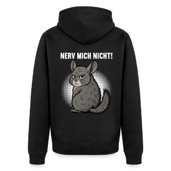 Nerv Mich Nicht Chinchilla Chinchillas Nagetier - Unisex Premium Bio Zip Hoodie - Schwarz - Hinten - Nico (187cm)