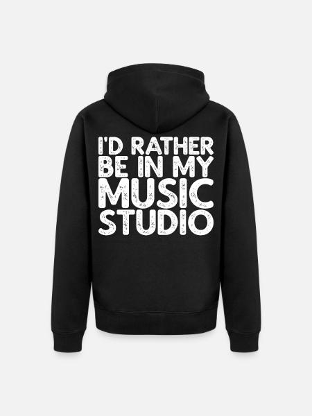 I'd Rather Be In My Music Studio - Unisex Premium Organic Zip Hoodie - black