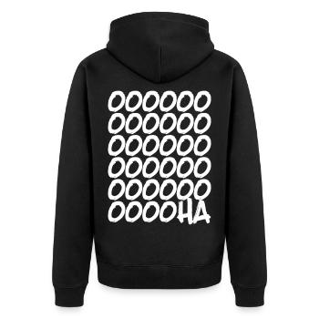 OOOOOHA - Unisex Premium Organic Zip Hoodie - black - Back - Nico (187cm)