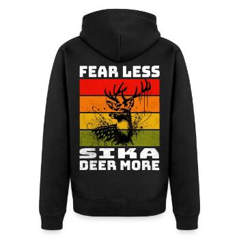 Sika Deer Sikahirsch - Unisex Premium Organic Zip Hoodie - black - Back - Nico (187cm)