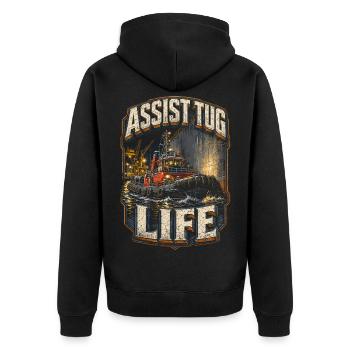 Tugboats Tug Assist Tug Life - Unisex Premium Organic Zip Hoodie - black - Back - Nico (187cm)