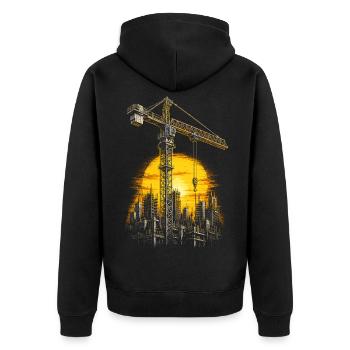 Crane operator Crane operator - Unisex Premium Organic Zip Hoodie - black - Back - Nico (187cm)