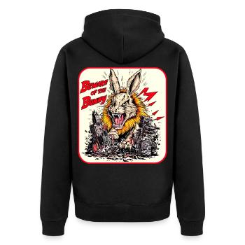 Méfiez-vous de la folie de Bunny City - Veste à capuche bio Premium Unisexe - noir - Dos - Nico (187cm)