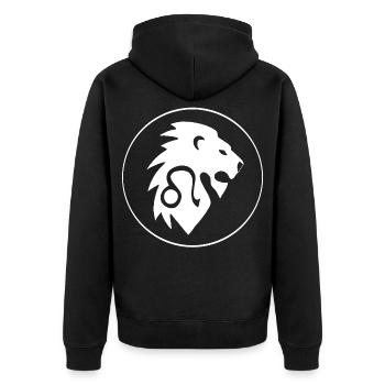 Signe astrologique du lion (blanc) - Veste à capuche bio Premium Unisexe - noir - Dos - Nico (187cm)