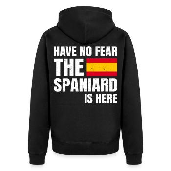 Have No Fear The Spaniard Is Here Spaniard Spain - Unisex Premium Organic Zip Hoodie - black - Back - Nico (187cm)