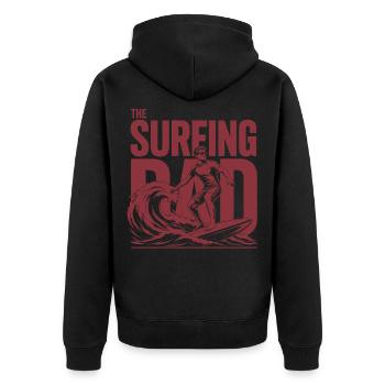 Papa surfeur Papa Papa Surf Shirt - Veste à capuche bio Premium Unisexe - noir - Dos - Nico (187cm)