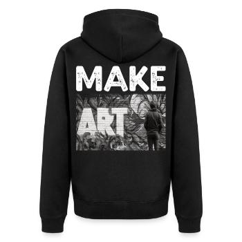 Crée de l’art - Veste à capuche bio Premium Unisexe - noir - Dos - Nico (187cm)