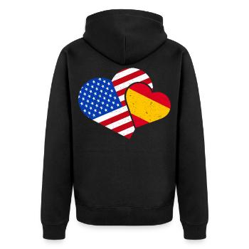Espagne Amérique Aime l’Espagne Amérique USA - Veste à capuche bio Premium Unisexe - noir - Dos - Nico (187cm)