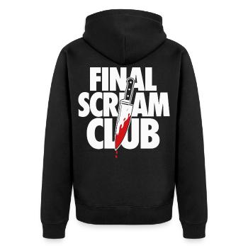 Final Scream Club Horror Design - Unisex Premium Organic Zip Hoodie - black - Back - Nico (187cm)