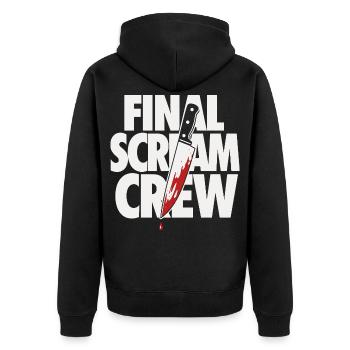 Final Scream Club Horror Design - Unisex Premium Organic Zip Hoodie - black - Back - Nico (187cm)