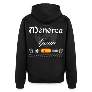 Menorca Spanien Streetwear Reise Souvenir - Unisex Premium Bio Zip Hoodie - Schwarz - Hinten - Nico (187cm)