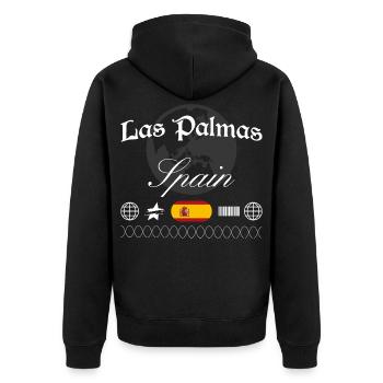 Las Palmas Spanien Streetwear Reise Souvenir - Unisex Premium Bio Zip Hoodie - Schwarz - Hinten - Nico (187cm)