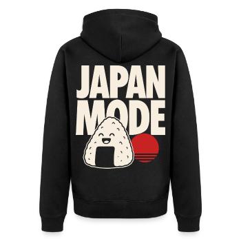 Onigiri de mode Kawaii au Japon - Veste à capuche bio Premium Unisexe - noir - Dos - Nico (187cm)