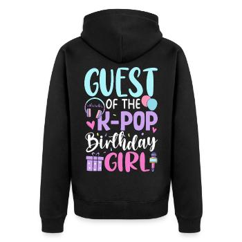 Invitée de The K Pop Birthday Girl - Veste à capuche bio Premium Unisexe - noir - Dos - Nico (187cm)