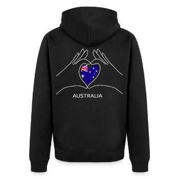 Cœur de l’Australie avec drapeau australien Australie - Veste à capuche bio Premium Unisexe - noir - Dos - Nico (187cm)