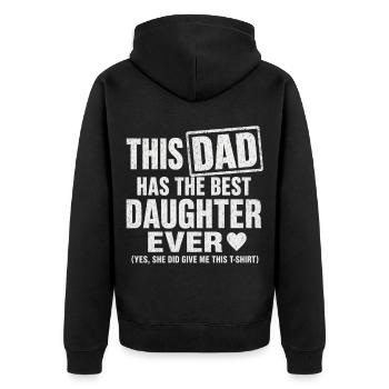 Papa a la meilleure fille - Veste à capuche bio Premium Unisexe - noir - Dos - Nico (187cm)
