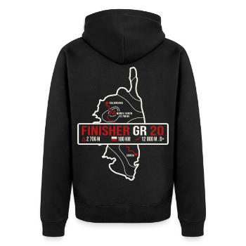 Finisher GR20 Corse Trekking randonnée T-Shirt - Veste à capuche bio Premium Unisexe - noir - Dos - Nico (187cm)