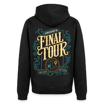 Grooms Final Tour JGA Design - Unisex Premium Organic Zip Hoodie - black - Back - Nico (187cm)