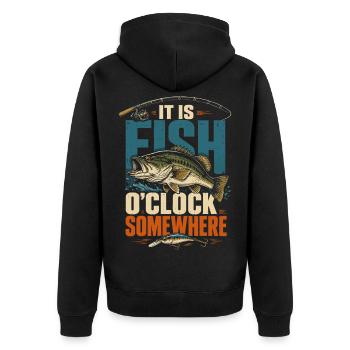 Pêche Humour Pêcheur Poisson Rétro Cadeau - Veste à capuche bio Premium Unisexe - noir - Dos - Nico (187cm)