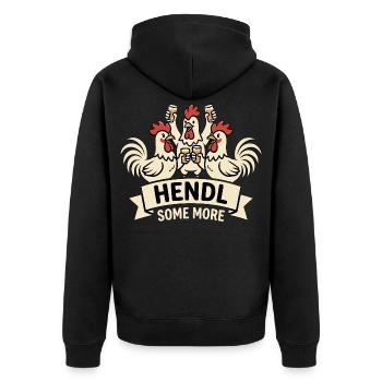 We Can Hendl This Beer Chicken Party - Unisex Premium Organic Zip Hoodie - black - Back - Nico (187cm)