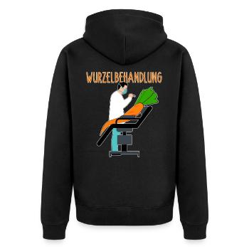 Wurzelbehandlung Garten-Witz zweideutig Karotte - Unisex Premium Bio Zip Hoodie - Schwarz - Hinten - Nico (187cm)
