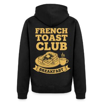 Petit-déjeuner Club de pain perdu Petit-déjeuner Brunch drôle - Veste à capuche bio Premium Unisexe - noir - Dos - Nico (187cm)