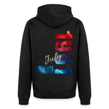 65th Birthday Gift Original July 1961 - Unisex Premium Organic Zip Hoodie - black - Back - Nico (187cm)