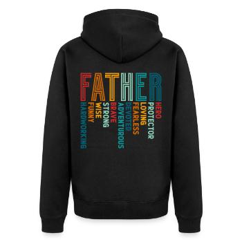 Père Papa - Veste à capuche bio Premium Unisexe - noir - Dos - Nico (187cm)