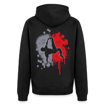 Breakdancing Breakdancer Farbklecks Breakdance - Unisex Premium Bio Zip Hoodie - Schwarz - Hinten - Nico (187cm)