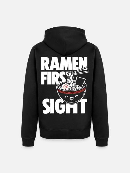 Ramen First Kawaii Noodle Lover Design - Unisex Premium Bio Zip Hoodie - Schwarz