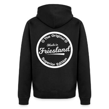 Insigne Friesland Édition supérieure - Veste à capuche bio Premium Unisexe - noir - Dos - Nico (187cm)