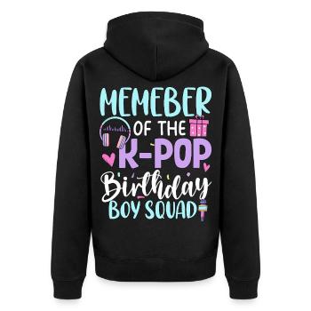 Membre de The K Pop Birthday Boy Squad - Veste à capuche bio Premium Unisexe - noir - Dos - Nico (187cm)