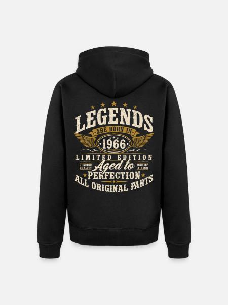 1966 Né 60e anniversaire 60 ans - Veste à capuche bio Premium Unisexe - noir