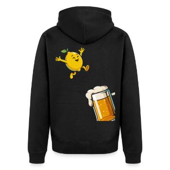 Bière Radler Citron drôle et verre à bière - Veste à capuche bio Premium Unisexe - noir - Dos - Nico (187cm)