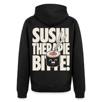 La thérapie sushi aide Kawaii à dire - Veste à capuche bio Premium Unisexe - noir - Dos - Nico (187cm)