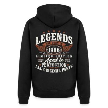 40th Birthday 40 Years Gift Born in 1986 - Unisex Premium Organic Zip Hoodie - black - Back - Nico (187cm)