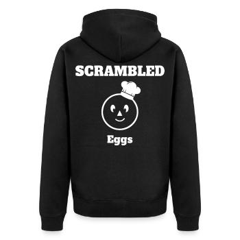 Breakfast Scrambled Eggs Funny Brunch Coffee - Unisex Premium Organic Zip Hoodie - black - Back - Nico (187cm)