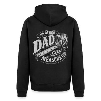 No Other Dad Can Measure Up - Unisex Premium Organic Zip Hoodie - black - Back - Nico (187cm)