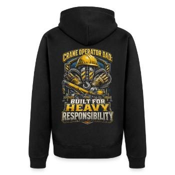 Crane Operator Crane Operator Father - Unisex Premium Organic Zip Hoodie - black - Back - Nico (187cm)