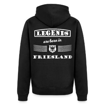 Legends Friesland Born - Unisex Premium Organic Zip Hoodie - black - Back - Nico (187cm)