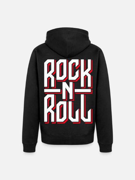 Mutiges Rock'n'Roll-Typografie-Design - Unisex Premium Bio Zip Hoodie - Schwarz