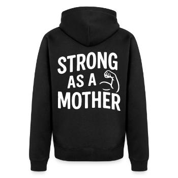 Forte comme une mère – Maman puissante avec des biceps - Veste à capuche bio Premium Unisexe - noir - Dos - Nico (187cm)