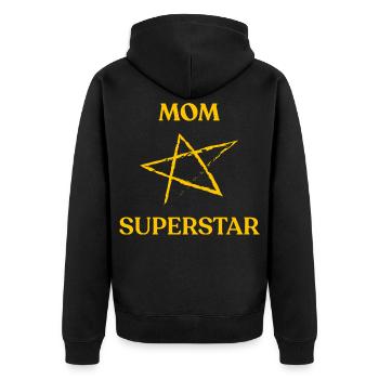 Maman SUPERSTAR - Veste à capuche bio Premium Unisexe - noir - Dos - Nico (187cm)