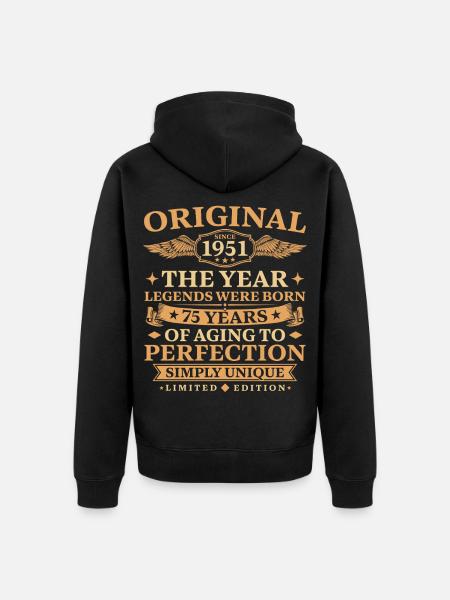 Original since 1951 Birthday 75 Years - Ekologisk premiumluvjack unisex - svart