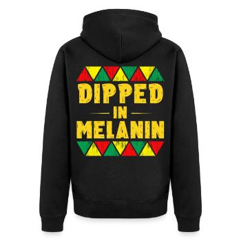 Trempée dans la mélanine Proud Black Queen Excellence - Veste à capuche bio Premium Unisexe - noir - Dos - Nico (187cm)